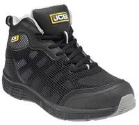 JCB - Men's Hydradig Mid Cut Safety Boot - Protective Work Boots - S1P SR Steel Toe & Midsole, Slip Resistant - Black - Size 6