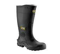 JCB Wellington Hydromaster Boots - Men's Steel Toe, Waterproof, Wide Fit, Black 7UK/41EU