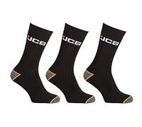 JCB Men's Outdoor Activity Socks - 3 Pack Boot Socks - UK 6-8.5, Black