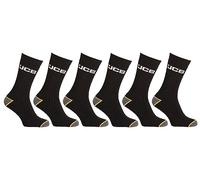 JCB Men's Outdoor Activity Socks - 3 Pack - UK 6-8.5 (Black - 6 Pair Pack)