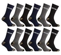 JCB Men's Outdoor Activity Socks - 3 Pack - UK 6-8.5 - Navy Mix - 12 Pair Pack
