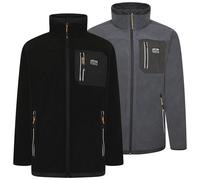 JCB - Trade Steel Blue Full Zip Fleece - Fleece Jacket Mens - Work Fleece Mens - Mens Fleece Jackets Full Zip - Mens Workwear - Mens Clothes - S
