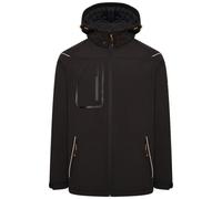 JCB - Men's Trade Hooded Black Softshell Jacket - Durable, Comfortable, Versatile - Perfect for Outdoor Work Environments Workwear Collection - Size Large
