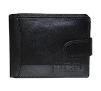 JCB - Mens Wallets - Leather Wallets for Men - Credit Card Holder Leather Wallet with RFID Technology, Zip Pocket and Gift Box - Black