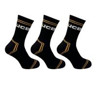 JCB Men's Work Socks - 3 Pack - Black/Yellow - UK 6-11