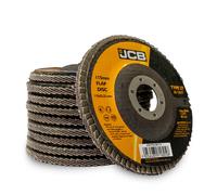 JCB Metal 80 Grit Flap Discs Angle Grinder 115mm(4 1/2'') x 22.23mm 10 Pack