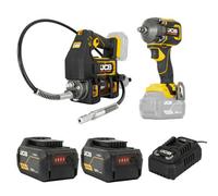 Jcb Pro 18V Kit 1/2" Impact Wrench, Grease Gun, 2X 5.0Ah Batteries & 4.5A Fast Charger (With Soft Tool Bag) Jcb-18Pkit-5