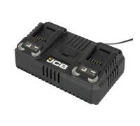 JCB Pro 4.5A Dual Port Fast Charger for 18v Power Tool Battery, Next Gen Tech JCB-18DC-45