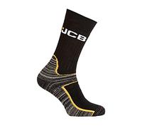 JCB Pro Tech Cool Socks - Premium Men's Work Boot Socks - Breathable, Reinforced Heels & Toes, Arch Support - 1 Pack - Grey/Black - UK 9-12/EUR 44-47