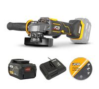 Jcb Professional 18V 115mm Brushless Angle Grinder Kit With 5.0Ah Battery, 9A Super Fast Charger & 12-Piece Cutting Disc Set