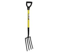 JCB Professional Border Fork High Carbon Steel 4 Prong Head , Garden Tool for Gardening, Landscaping, and Border Maintenance