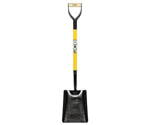 JCB - Professional Solid Forged Shovel - No 2 Square Mouth - Site Master - Professional Metal Long Handle Heavy Duty Site and Gardening Tools - 3 Year Standard Warranty