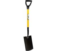 JCB - Professional Solid Forged Treaded Carbon Steel Digging Garden Spade - Professional Long Handle Site and Gardening Tools - for Home Improvements, Planting, Fencing, Borders, Metal Detecting