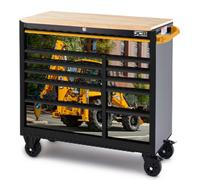 Jcb Roller Tool Cabinet Wheeled Chest With Backhoe Loader Wrap