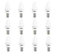 JCB S10980 B15 SBS Candle LED Bulb Opal 4.9W 470lm Warm White 3000K (12 Pack)
