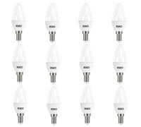 JCB S10981 E14 SES Candle LED Bulb Opal 4.9W 470lm Warm White 3000K (12 Pack)