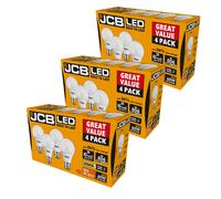 JCB S15143 B22 BC GLS LED Bulb Opal 8.5W 806lm Warm White 3000K (12 Pack)