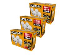 JCB S15144 E27 ES GLS LED Bulb Opal 8.5W 806lm Warm White 3000K (12 Pack)