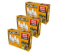 JCB S15146 E14 SES Candle LED Bulb Opal 5.5W 470lm Warm White 3000K (12 Pack)
