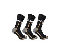 JCB - Shin Protect Work Socks - Crew Socks - 3 pack - Black - UK 6-11, EUR 39-46 (3pk Black)