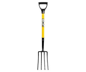 JCB - Solid Forged Lightweight Border Fork - Professional Border/Junior/Ladies Fork - Metal Long Handle Heavy Duty Site and Gardening Tools - Home Improvements, Digging, Mucking Out, Manure, Weeding