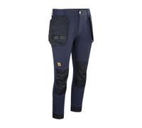 JCB Mens Stretch Holster Pocket Trouser - Navy - Heavy Duty Nylon Spandex Work Trousers with Detachable Holster Tool Pockets and Knee Pad Pockets - Triple Stitched Water Repellent Waist 36 Tall Cargo