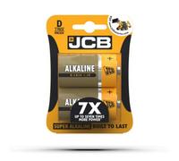 Jcb Super Alkaline D Batteries - Pack Of 2 - Long Lasting High Performance D Cell Batteries For Household & Professional Devices