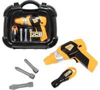 JCB Tool Case & Battery Drill Set - Kids Construction Toy with Screwdriver & Bits | Role Play DIY Tool Kit for Boys & Girls | Official JCB Toy | Age 3+