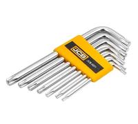 JCB Torx Key Set T10-T40 (7 Piece) - Precision Star Key Wrench Set with T-Handle Grip for Bikes, Machinery, Assembly & Workshop Maintenance Professional Hand Tools