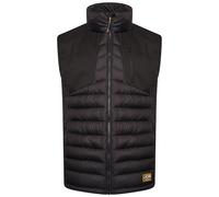 JCB - Trade Black Workwear Hybrid Padded Gilet - Water Resistant Fabric - Softshell Lining, Functional Pockets, Polyester Padding & Full Front Zip - Size S