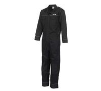 JCB Trade Coveralls Mens Knee Pad Heavy Duty Overalls Boilersuit Work Mechanics (Black, Small)