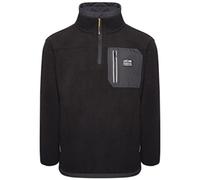 JCB - Trade Heavyweight 1/4 Zip Fleece, Large - Made with 100% Polyester Polar Fleece - Men's Jumpers Branding Details - Cordura Fabric Elbow Patches - Mens Clothes - 320gsm - Black