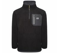 JCB - Trade Heavyweight 1/4 Zip Fleece, Medium - Made with 100% Polyester Polar Fleece - Men's Jumpers Branding Details - Cordura Fabric Elbow Patches - Mens Clothes - 320gsm - Black