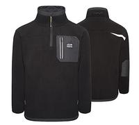 JCB - Trade Heavyweight 1/4 Zip Fleece, Large - Made with 100% Polyester Polar Fleece - Men's Jumpers Branding Details - Cordura Fabric Elbow Patches - Mens Clothes - 320gsm - Black