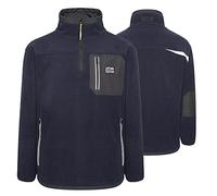 JCB - Trade Heavyweight 1/4 Zip Fleece, Small - Made with 100% Polyester Polar Fleece - Men's Jumpers - Cordura Fabric Elbow Patches - Mens Clothes - 320gsm - Navy