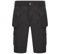JCB Men's Trade Hybrid Work Shorts - 4-Way Stretch, Cargo & Holster Pockets, Black, Size 28
