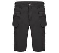 JCB Men's Work Shorts Trade Hybrid Stretch - 4-Way Stretch, Cargo & Holster Pockets - Black Size 34