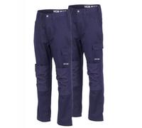 Jcb Twin Pack Essential Cargo Work Trousers Navy - 44R