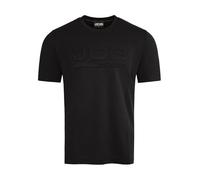 JCB Unisex 3D Embossed T-Shirt - Black - Heavyweight 210gsm Cotton Blend Work Tee with Ribbed Crew Neck for Tradesmen - Durable Branded Workwear Base Layer Top for Site and Leisure Wear