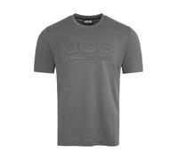 JCB Unisex 3D Embossed T-Shirt - Grey - Heavyweight 210gsm Cotton Blend Work Tee with Ribbed Crew Neck for Tradesmen - Durable Branded Workwear Base Layer Top for Building Site and Leisure