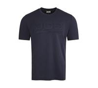 JCB Unisex 3D Embossed T-Shirt - Navy - Heavyweight 210gsm Cotton Blend Work Tee with Ribbed Crew Neck for Tradesmen - Durable Branded Workwear Base Layer Top for Building Site and Leisure