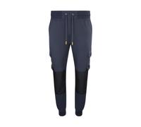 JCB Unisex 4-Way Stretch Jogger - Navy - Heavy Duty Nylon Spandex Work Joggers with Cargo Pockets and Elasticated Waist - Water Repellent Ankle Cuff Trade Workwear for Warehouse and Site
