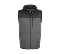 JCB Unisex Padded Gilet - Grey/Black - Water Repellent Insulated Bodywarmer with 160g Wadding for Tradesmen - Polyester Ripstop Sleeveless Jacket - CLO 2.5 Rated Workwear Vest for Construction Sites