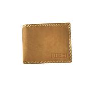 JCB - Vintage Leather Wallet, Tan - Built-in RFID Technology - Mens Accessories - 8 Credit Card Holder - Includes Zip Coin Pocket, Flap ID Holder - Designer Wallets for Men - Gift Boxed