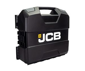 JCB W-BOXX 136 Power Tool Case - Black, Stackable Tool Kit - Plastic Storage Box with Handle