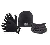 JCB Winter Set - Touch Screen Gloves, Beanie Hat & Snood Workwear - D+ZH