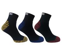 JCB Workwear 3Pk Mens Jcb Quarter Sock Colour Twist H/t Black - Size 6-11