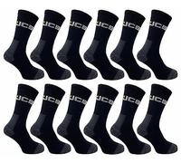 JCB Socks - Workwear Apparel Socks men's - Men's Socks - Work Socks with Added Elastane - Socks Men's - 3 Pack - Socks Multipack - Black Socks - UK 6-11, EUR 39-46 (12 Pair Pack)