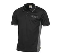 JCB - Workwear Men's Polos - Polo Shirt - Performance Polo Shirt, D+IB - Black/Grey, Size Large