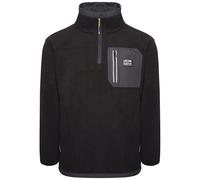 JCB - Trade Heavyweight 1/4 Zip Fleece, Large - Made with 100% Polyester Polar Fleece - Men's Jumpers Branding Details - Cordura Fabric Elbow Patches - Mens Clothes - 320gsm - Black